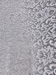 Elaine SILVER GREY Floral Scalloped Nylon Spandex Stretch Lace Light Weight Fab