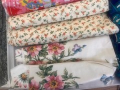 3.5 Lb Vtg Fabric Unique Patterns Remnants Scraps Pieces Quilting Sewing Crafts