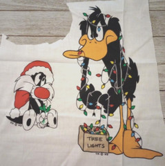 looney tunes daffy christmas fun fabric large print 12 x 6 inch 1pc