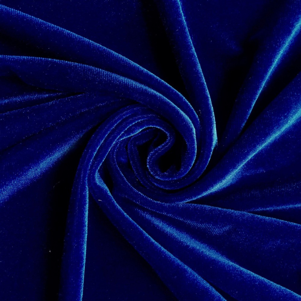 Princess ROYAL BLUE Polyester Spandex Stretch Velvet Fabric by the Yard for Top