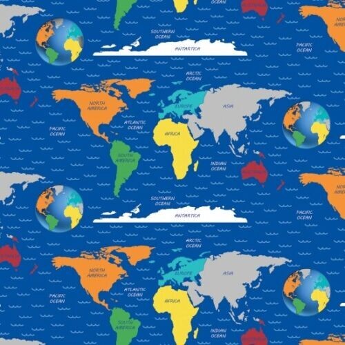 BLANK QUILTING TRAVEL AROUND THE WORLD” WORLD MAP Patt # 8229 44″ X 10″