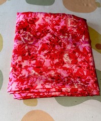 Gorgeous Vtg Polyester Abstract Floral Fabric 59”x2.1Y Pink&Red For Summer/Fall