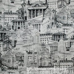 BonEful FABRIC FQ Cotton Quilt Black White B&W Gray Bandana Cowgirl Block Square