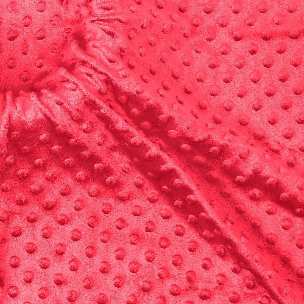 Homiest Minky Dot Fabric by The Yard, 1 Yard x 60 Inch Wide 1 Light Red