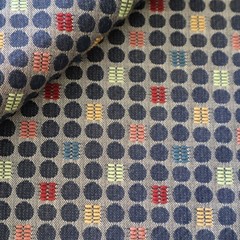 MCM Designtex Upholstery Fabric “Dot to Dot” Licorice Black, Red 3.6 yds