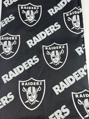 Raiders Black White Gray NFL Fabric Remnant 57″x 36″ Fabric Traditions