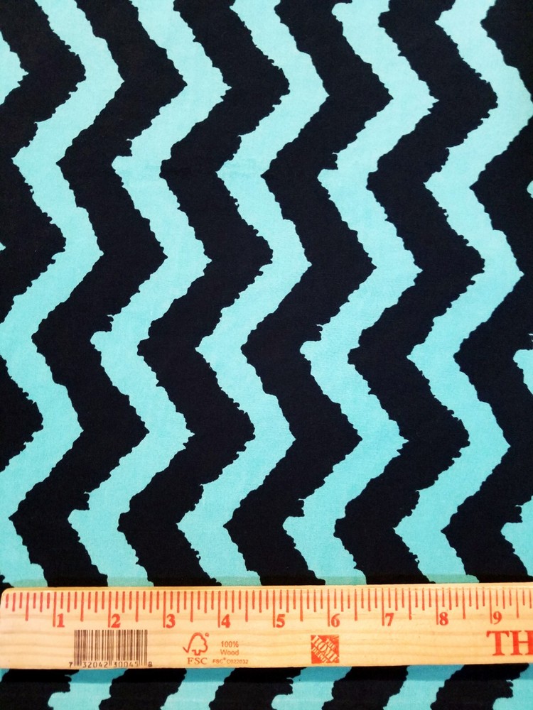 Sea green Chevron stripe Print spandex stretch Fabric wrinkle free 60”W Sold BTY