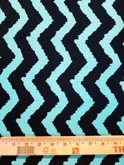 Sea green Chevron stripe Print spandex stretch Fabric wrinkle free 60”W Sold BTY