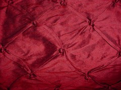 4-1/4Y Kravet 8771 Ruby Red Texture Tufted Silk Lattice Upholstery Fabric