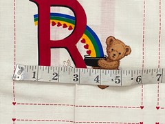 Cranston Very Important Bears Alphabet Squares Quilt Crib Red 2 Panels Cotton