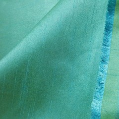 15 YARD LOT TURQUOISE YELLOW FAUX SILK DUPIONI FABRIC TWO TONE IRREDESCENT 58″