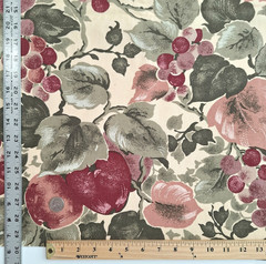 Apples Grapes Leaves Allover Screen Print Scotchgard Mill Creek Fabrics 3+ YDS