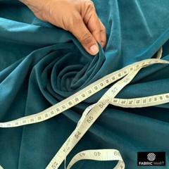 Peacock Green Velvet Fabric by the Yard, 1 Yard Green Velvet Fabric