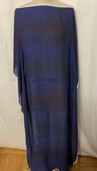 100% Silk Double Georgette Cobalt Blue Brown Gator Fabric 1 Yard 10″ Long 54″ W