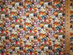 SEA SHELLS BEACH SHELL STAR FISH COTTON FABRIC FQ