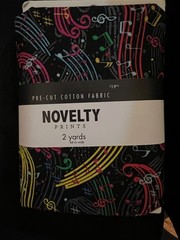 NOVELTY PRINTS PRE CUT COTTON MUSIC NOTES FABRIC 2 yards