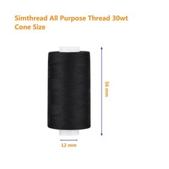 Simthread All Purpose Thread Polyester 400 Yards Each (1 30, 1 White 1 Black