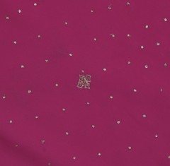 Sushila Vintage Magenta Sari Remnant Scrap Blend Georgette Embroidered Fabric