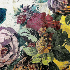 KENMILL Floral Fabric VAT Screen Print Pre-Shrunk Multicolor 54 x 75″ / 2 yds