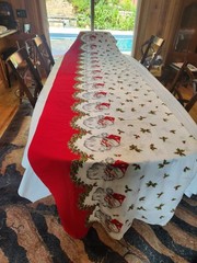 VIntage 50s Christmas Border Print Santa Claus 8 yards 34 W Extremely Rare MCM
