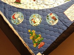 New Charlie Brown Christmas Tree Skirt Set of 2 Quilted Fabric Panels