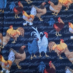 Chicken Coop Rooster Cotton Fabric 27″ X 44″ Fabric Traditions Chicken