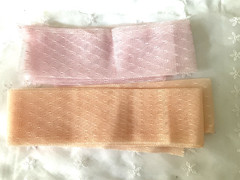 Fabric Tulle Tube Style Fabric Pink and Peach Lot of 2pc 2-1/2 yards 2-3/4″ Wide