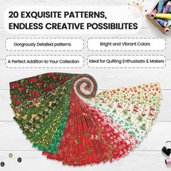 -18 Options-100% Cotton Jelly Roll Fabric Precut Strips for Quilting, Craftin…