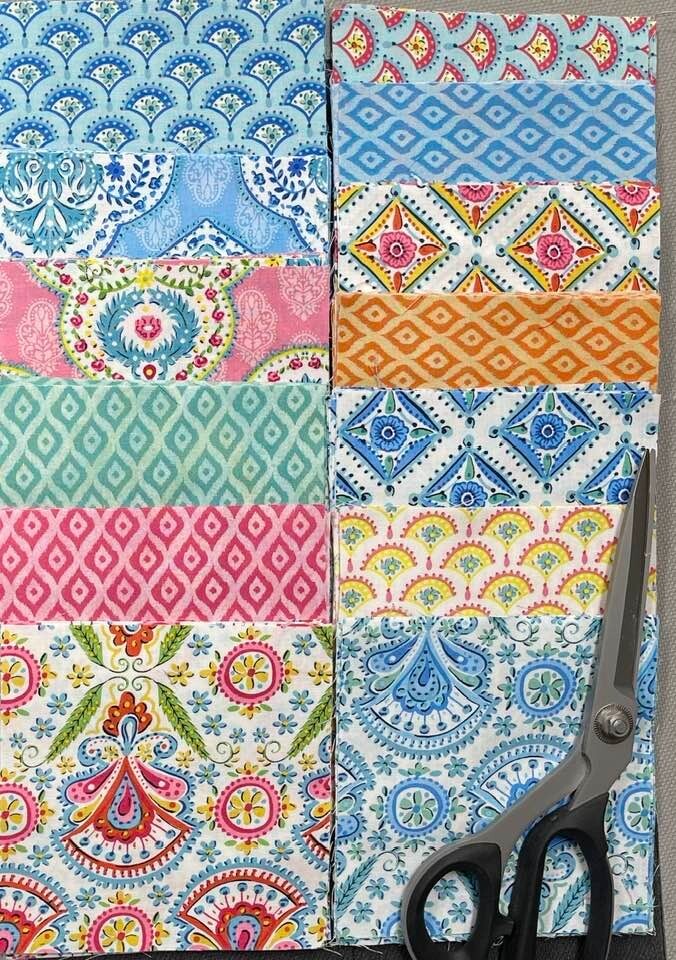 Tuli Fabric by Ellen Crimi-Trent 5″ quilt Charm squares 130 blocks Free Ship’n