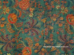 Indian Velvet Upholstery Fabric Sewing Running Fabric Green Floral By The Yard