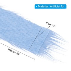 59″ x 4″ Plush Faux Fur Fabric Precut Strips, Blue