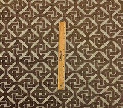 CLARENCE HOUSE MESSINA BROWN GEOMETRIC GATE KEY MULTIUSE FABRIC BY THE YARD 51″W