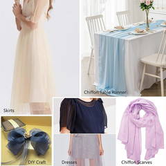 10 Yard White Chiffon Fabric Sheer Draping for Wedding Tulle Voile Material Arbo