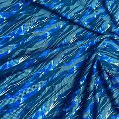 Spandex Stretch Fabric Bright Blue Abstract Print 60″ Wide by Yard for Swimwear