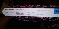 1 Yard x 44″ Cotton Quilting Qabric Valentines Day LOVE TOSSED Ribbons CUPID