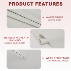 63×39.4in Faux Leather Sheets, Faux Leather Fabric Vinyl PVC, White