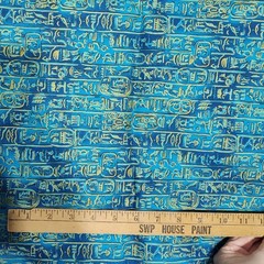 1 2/3 yds Blue Egyptian Hieroglyphics Timeless Treasures Fabric Sphinx CM2329
