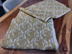 Vintage 1960’s Brocade Fabric in Gold Thread Floral Design -5 1/2 yards