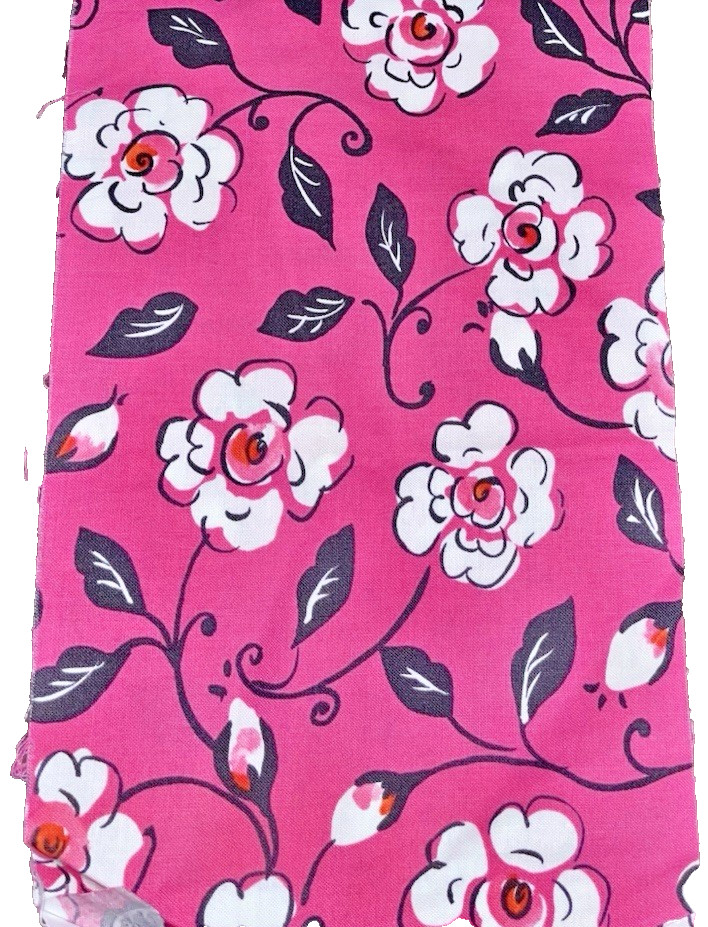 White & Black Florals Pink “London” by Dena Design FreeSpirit Fabrics 44 x 6 ½”