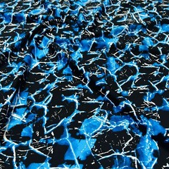Abstract Neon Blue Thunders print Spandex Fabric 4-way Stretch Swimwear By Yard