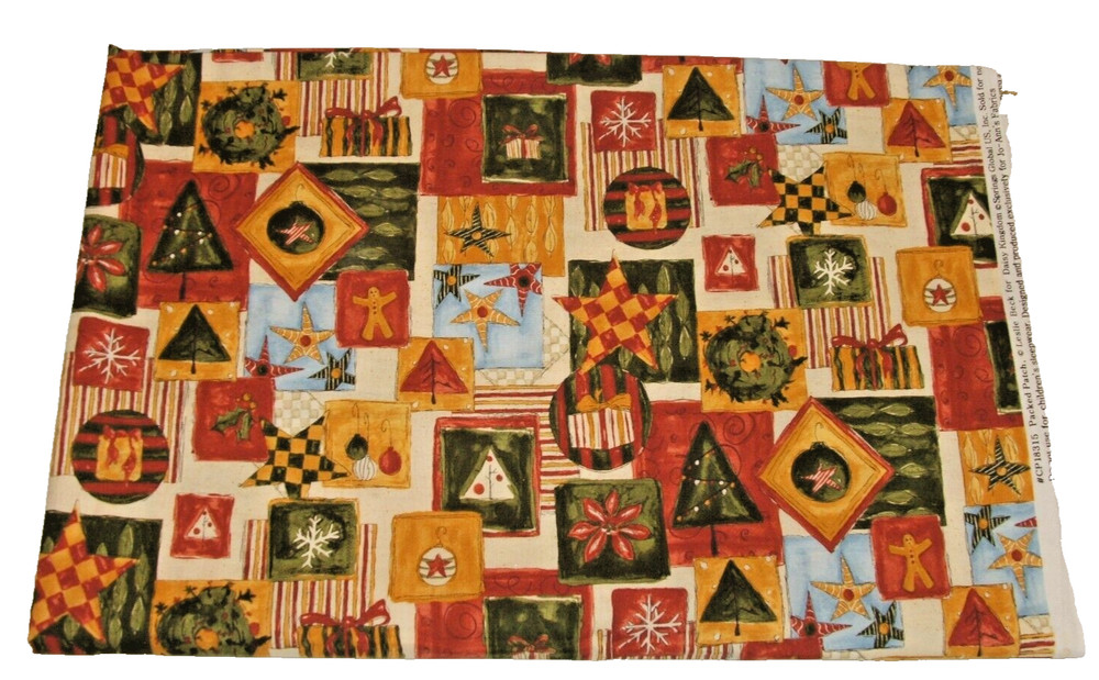 Daisy Kingdom PACKED PATCH Fabric 104 x 42 Beck 2 7/8 Yds Holiday Christmas
