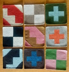 9 Alexander Girard rug samples textile maharam mid century modern coasters eames