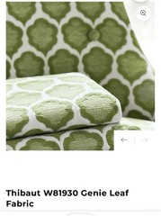 Thibaut Medallion Flower Weave Upholstery Fabric- Genie / Leaf 2.0 yds W81930