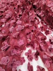 “Flower and Butterfly 3D Embroidered Lace Fabric – Sold by the Meter”