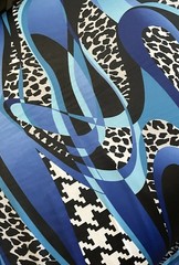 lycra spandex blue, black, white fabric 4 way stretch 38”x 60”