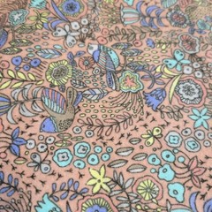Joann Exclusive Bird Floral Flannel Fabric 44×32″ Peach Nature Boho Print Soft
