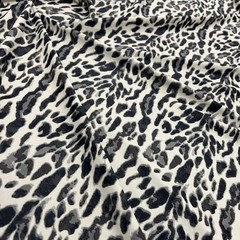 Black & White Animal Print Leopard Stretch Spandex Fabric by Yard for Swimwear