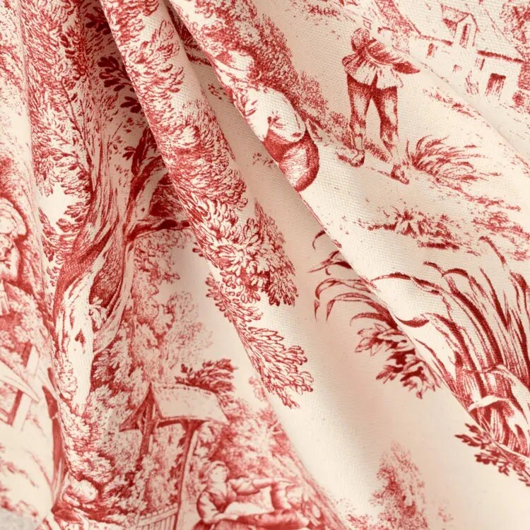 Gorgeous Paris Toile 80’s Vintage Style Red Wine Fabric Sold By The Yard