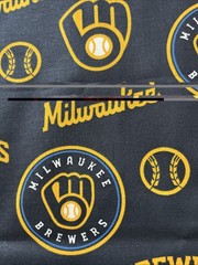 MLB Milwaukee Brewers Baseball 1/2 yard (18 by 58”) Cotton Fabric