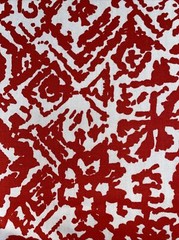 1Y11” Vintage Cotton Fabric Red White 70S Wild Design 45W #0533